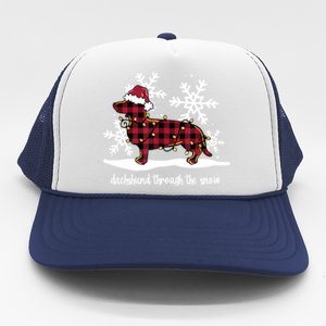 Dachshund Through The White Snow Retro Dachshund Lover Owner Great Gift Trucker Hat