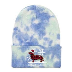 Dachshund Through The White Snow Retro Dachshund Lover Owner Great Gift Tie Dye 12in Knit Beanie