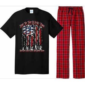 Dont Try That BS In My Town USA Flag Patriotic American Tank Top Pajama Set