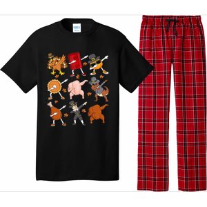 Dabbing Turkey T Rex Pilgrim Thanksgiving Funny Dab Pajama Set