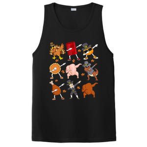 Dabbing Turkey T Rex Pilgrim Thanksgiving Funny Dab PosiCharge Competitor Tank