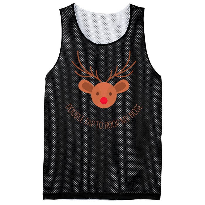 Double Tap To Boop My Nose Christmas Mesh Reversible Basketball Jersey Tank