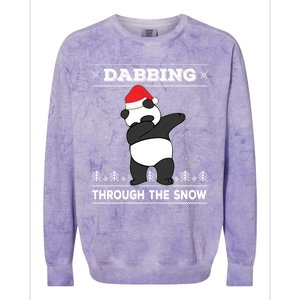 Dabbing Through The Snow Panda Dab Ugly Christmas Sweater Gift Colorblast Crewneck Sweatshirt