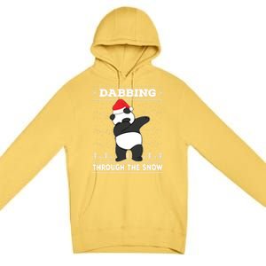 Dabbing Through The Snow Panda Dab Ugly Christmas Sweater Gift Premium Pullover Hoodie