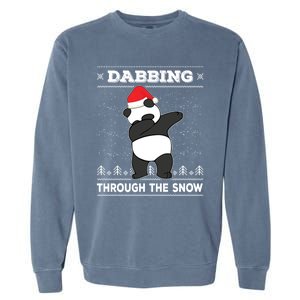 Dabbing Through The Snow Panda Dab Ugly Christmas Sweater Gift Garment-Dyed Sweatshirt