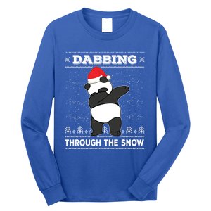 Dabbing Through The Snow Panda Dab Ugly Christmas Sweater Gift Long Sleeve Shirt