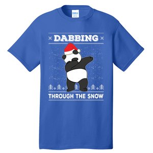 Dabbing Through The Snow Panda Dab Ugly Christmas Sweater Gift Tall T-Shirt