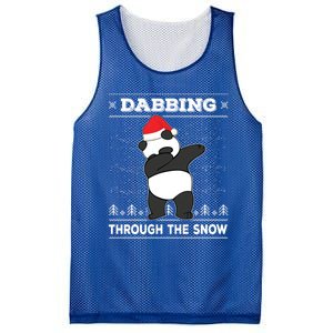 Dabbing Through The Snow Panda Dab Ugly Christmas Sweater Gift Mesh Reversible Basketball Jersey Tank