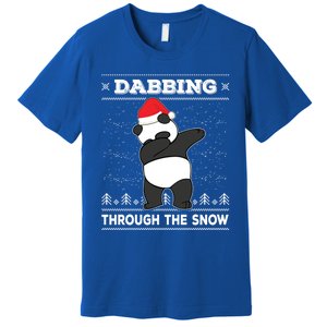 Dabbing Through The Snow Panda Dab Ugly Christmas Sweater Gift Premium T-Shirt