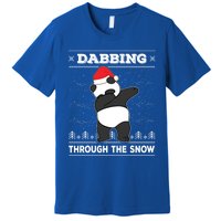 Dabbing Through The Snow Panda Dab Ugly Christmas Sweater Gift Premium T-Shirt