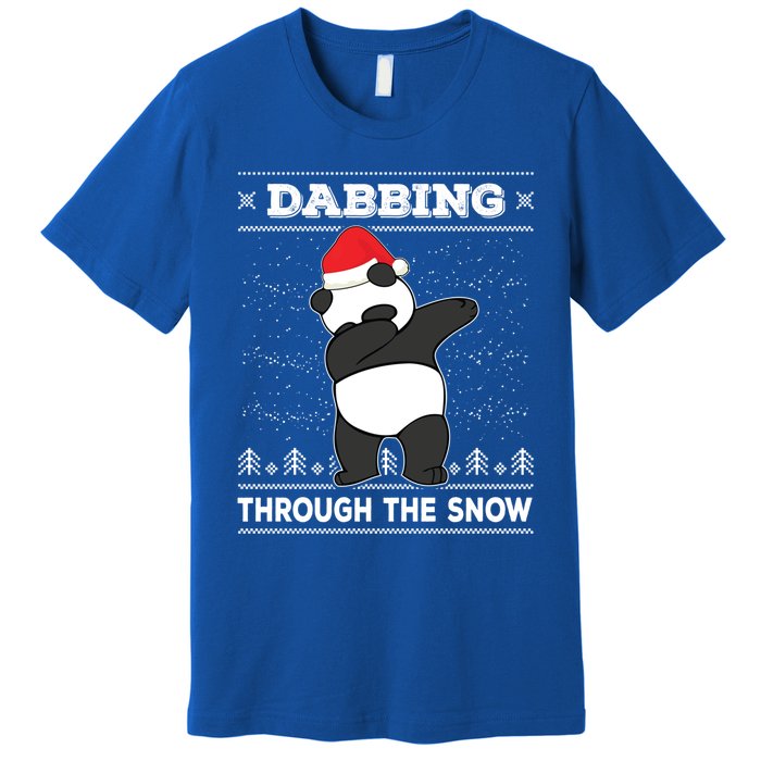 Dabbing Through The Snow Panda Dab Ugly Christmas Sweater Gift Premium T-Shirt