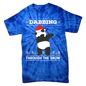 Dabbing Through The Snow Panda Dab Ugly Christmas Sweater Gift Tie-Dye T-Shirt