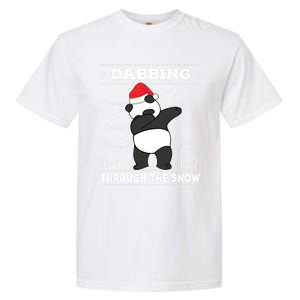 Dabbing Through The Snow Panda Dab Ugly Christmas Sweater Gift Garment-Dyed Heavyweight T-Shirt