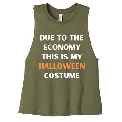 Due to the economy this is my halloween costume Women's Racerback Cropped Tank