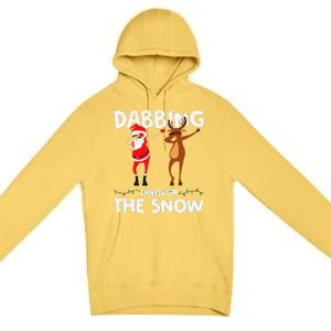 Dabbing Through The Snow Funny Santa Squad Fun Xmas Premium Pullover Hoodie