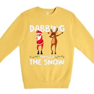 Dabbing Through The Snow Funny Santa Squad Fun Xmas Premium Crewneck Sweatshirt