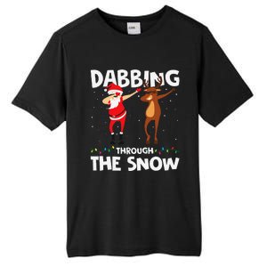 Dabbing Through The Snow Funny Santa Squad Fun Xmas Tall Fusion ChromaSoft Performance T-Shirt