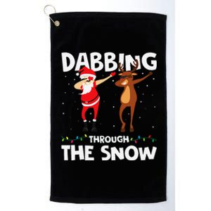 Dabbing Through The Snow Funny Santa Squad Fun Xmas Platinum Collection Golf Towel