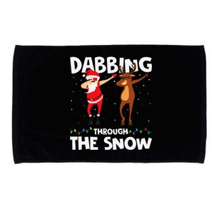 Dabbing Through The Snow Funny Santa Squad Fun Xmas Microfiber Hand Towel