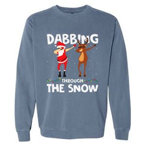 Dabbing Through The Snow Funny Santa Squad Fun Xmas Garment-Dyed Sweatshirt