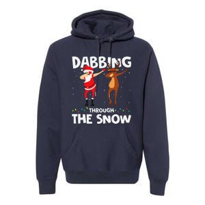 Dabbing Through The Snow Funny Santa Squad Fun Xmas Premium Hoodie