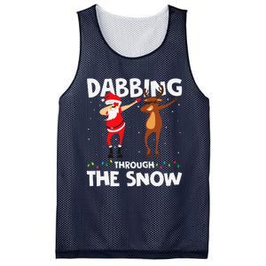 Dabbing Through The Snow Funny Santa Squad Fun Xmas Mesh Reversible Basketball Jersey Tank