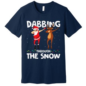 Dabbing Through The Snow Funny Santa Squad Fun Xmas Premium T-Shirt