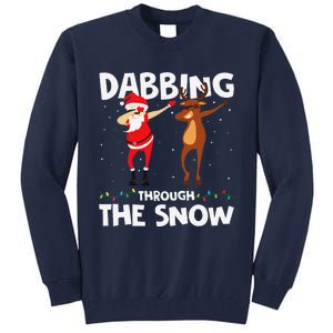 Dabbing Through The Snow Funny Santa Squad Fun Xmas Tall Sweatshirt