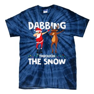 Dabbing Through The Snow Funny Santa Squad Fun Xmas Tie-Dye T-Shirt