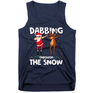 Dabbing Through The Snow Funny Santa Squad Fun Xmas Tank Top