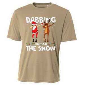 Dabbing Through The Snow Funny Santa Squad Fun Xmas Cooling Performance Crew T-Shirt