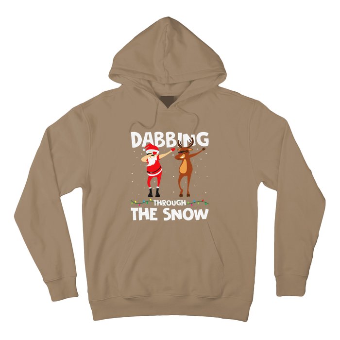 Dabbing Through The Snow Funny Santa Squad Fun Xmas Hoodie