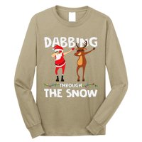 Dabbing Through The Snow Funny Santa Squad Fun Xmas Long Sleeve Shirt