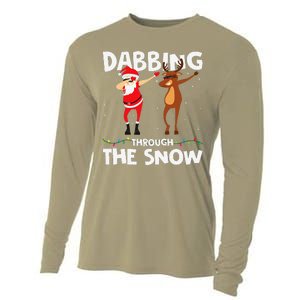 Dabbing Through The Snow Funny Santa Squad Fun Xmas Cooling Performance Long Sleeve Crew