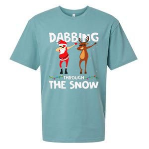 Dabbing Through The Snow Funny Santa Squad Fun Xmas Sueded Cloud Jersey T-Shirt