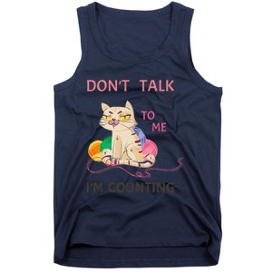 DonT Talk To Me IM Counting Funny Crochet Cat Lover Tank Top