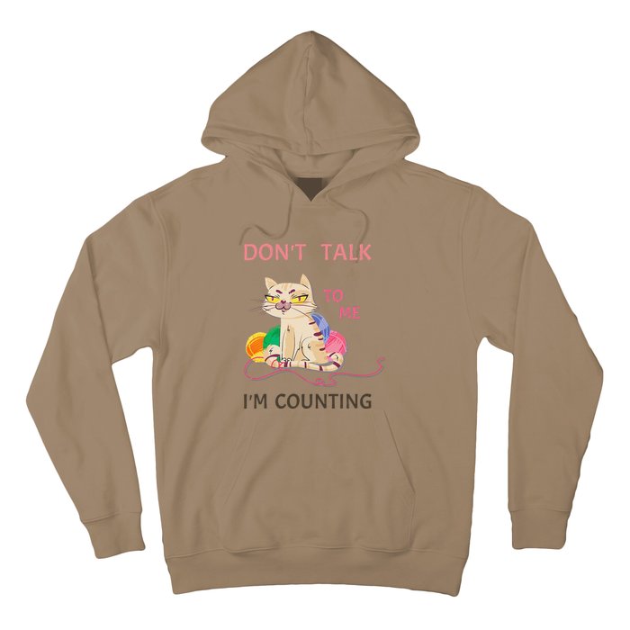 DonT Talk To Me IM Counting Funny Crochet Cat Lover Hoodie