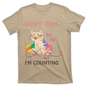 DonT Talk To Me IM Counting Funny Crochet Cat Lover T-Shirt