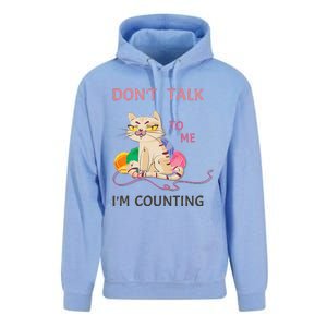 DonT Talk To Me IM Counting Funny Crochet Cat Lover Unisex Surf Hoodie