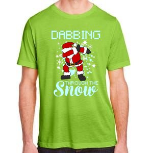 Dabbing Through The Snow Funny Santa Dab Christmas Lover Gift Adult ChromaSoft Performance T-Shirt