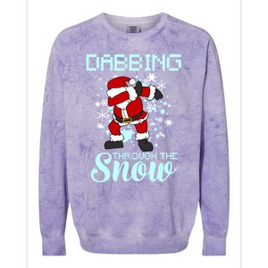 Dabbing Through The Snow Funny Santa Dab Christmas Lover Gift Colorblast Crewneck Sweatshirt