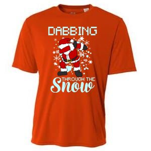 Dabbing Through The Snow Funny Santa Dab Christmas Lover Gift Cooling Performance Crew T-Shirt