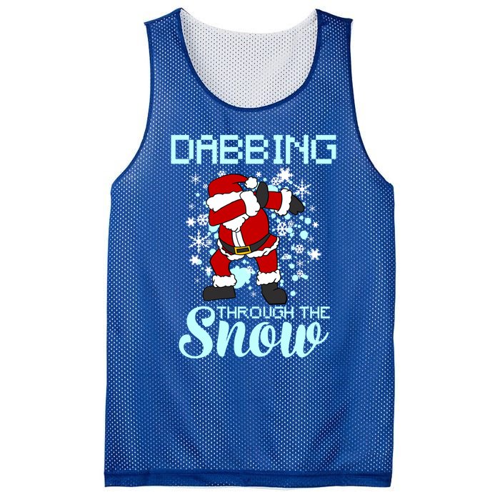 Dabbing Through The Snow Funny Santa Dab Christmas Lover Gift Mesh Reversible Basketball Jersey Tank