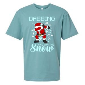 Dabbing Through The Snow Funny Santa Dab Christmas Lover Gift Sueded Cloud Jersey T-Shirt