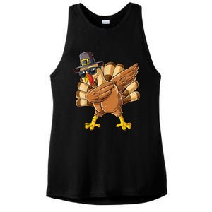 Dabbing Turkey Thanksgiving Day Pilgrim Funny Dab Ladies PosiCharge Tri-Blend Wicking Tank