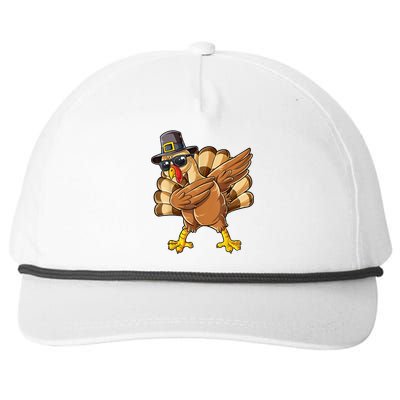 Dabbing Turkey Thanksgiving Day Pilgrim Funny Dab Snapback Five-Panel Rope Hat