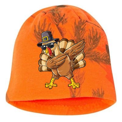 Dabbing Turkey Thanksgiving Day Pilgrim Funny Dab Kati - Camo Knit Beanie