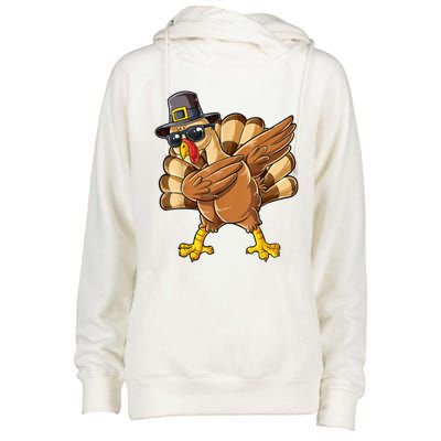 Dabbing Turkey Thanksgiving Day Pilgrim Funny Dab Womens Funnel Neck Pullover Hood