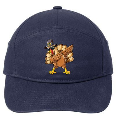 Dabbing Turkey Thanksgiving Day Pilgrim Funny Dab 7-Panel Snapback Hat