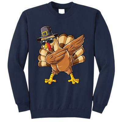 Dabbing Turkey Thanksgiving Day Pilgrim Funny Dab Tall Sweatshirt